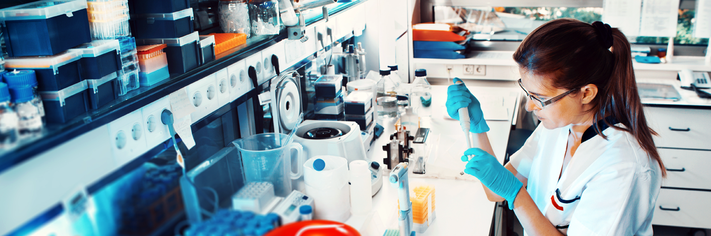 Pharmaceutical scientist working in a laboratory
